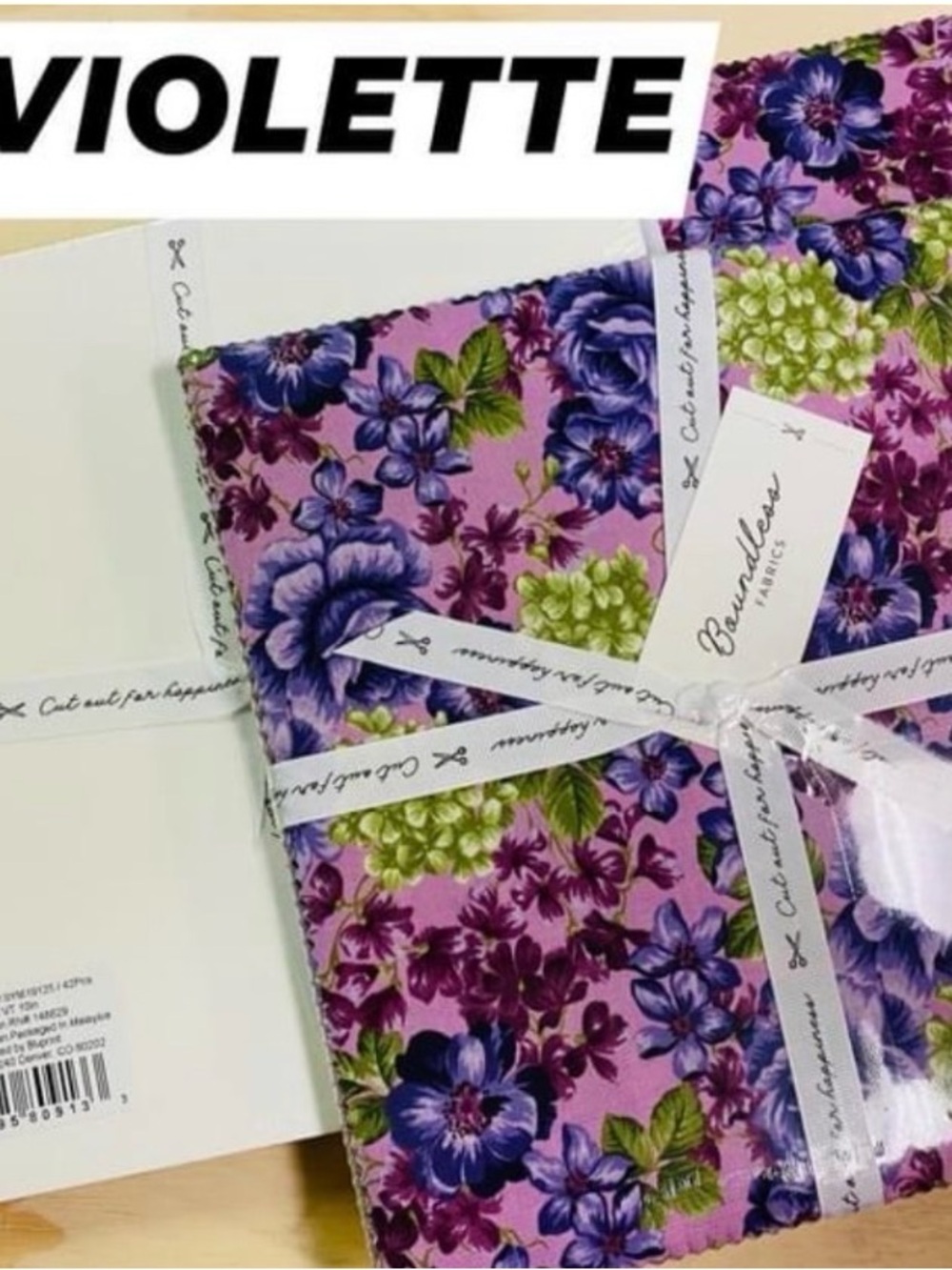 Violette Floral Cotton Fabric Bundle - Purple